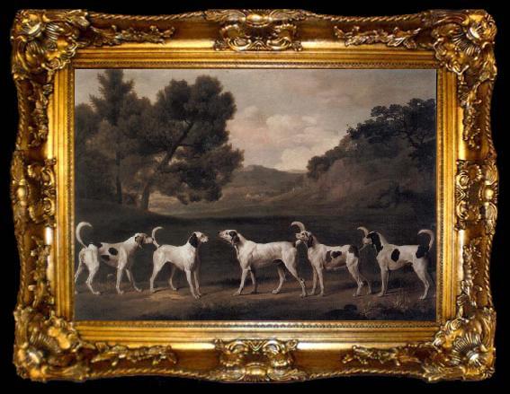 framed  George Stubbs Foxhounds in a Landscape, ta009-2